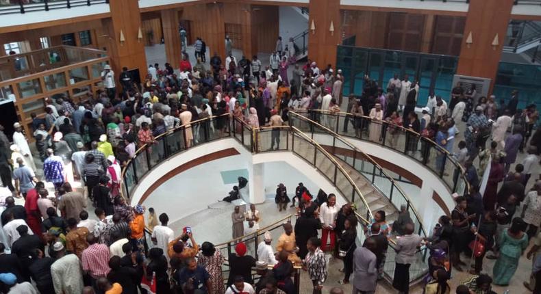 Protesting workers shut down National Assembly over unpaid salaries and allowances.