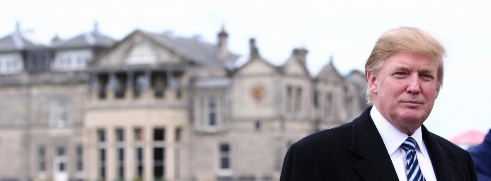 Donald Trump, miliarder z branży nieruchomości, w St Andrews w Szkocji.