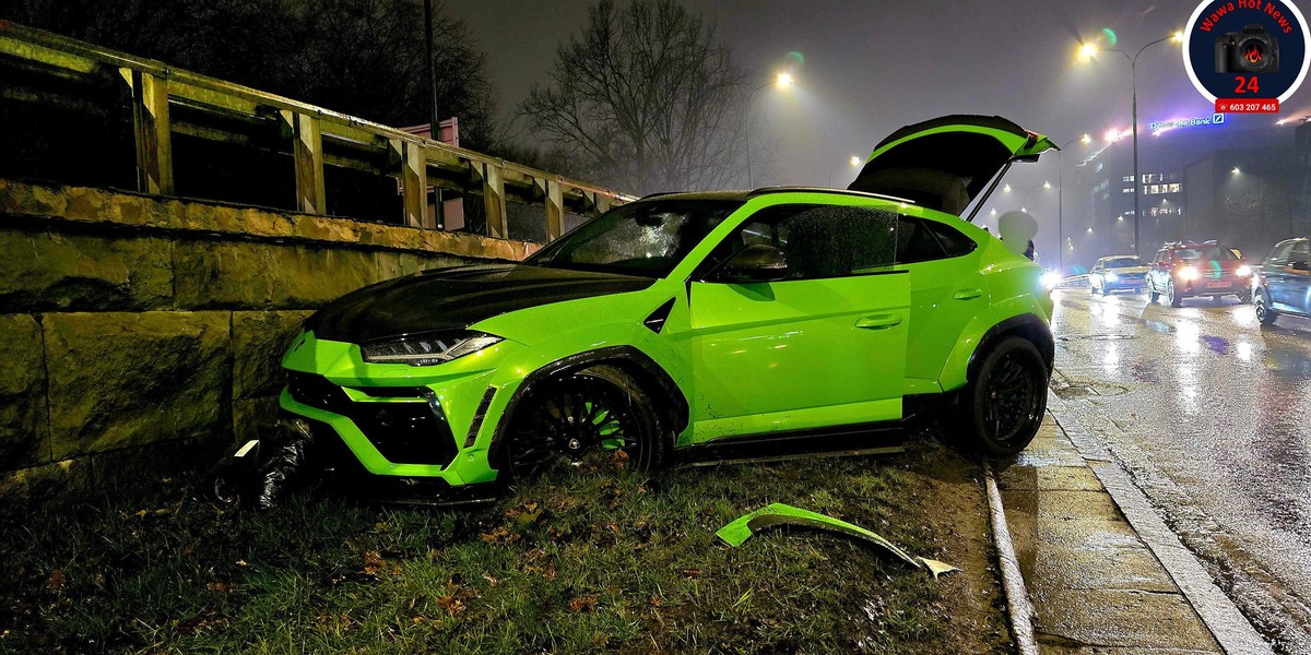 Warszawa. Toyota zderzyła się z lamborghini wartym fortunę.