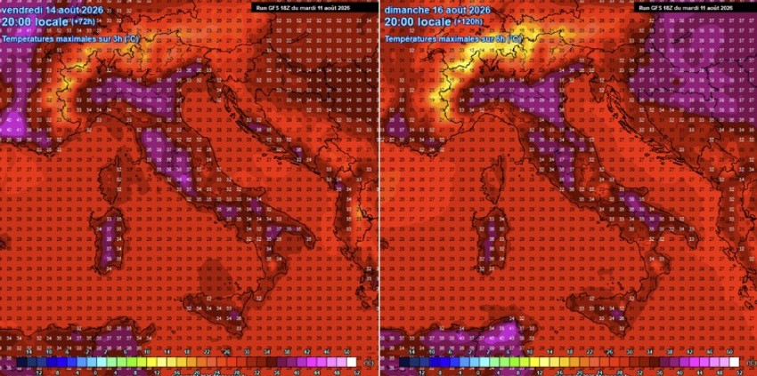 Najtoplija vazdušna masa biti locirana iznad istočne Hrvatske, Mađarske i severne Srbije, odnosno Panonske nizije