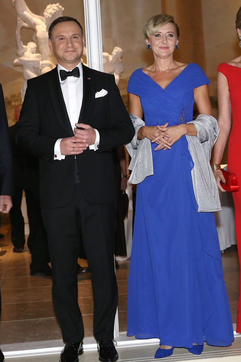 Andrzej i Agata Kornhauser-Duda na eleganckim bankiecie w Łazienkach