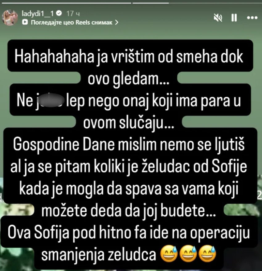 Bivša zadrugarka se javno obratila Danetu (70) i isprozivala Sofiju