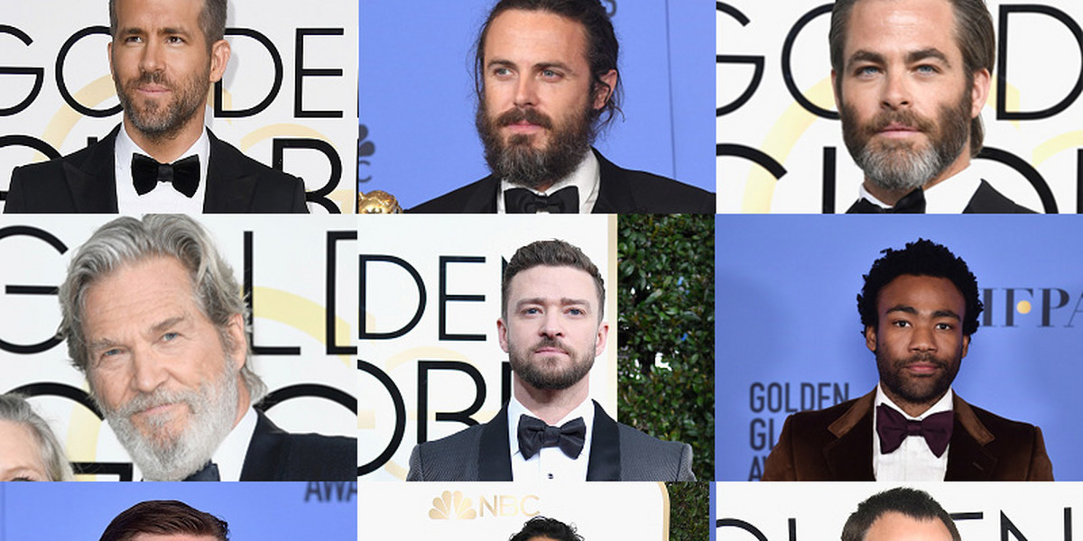 The 'beard parade' at the Golden Globes shows why facial hair isn't disappearing any time soon