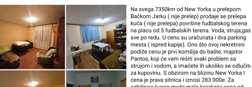 Neobičan oglas za prodaju kuće