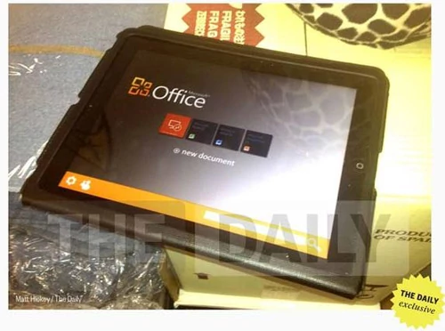Jedno z pierwszych zdjęć (z początku 2012 roku) prezentujących Office'a na iPadzie. The Daily.