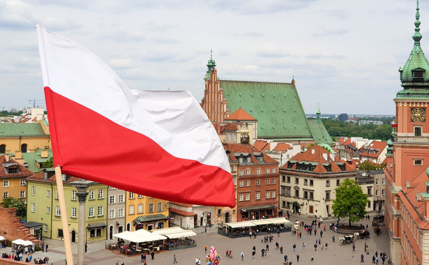 Polska flaga, Warszawa, Plac Zamkowy