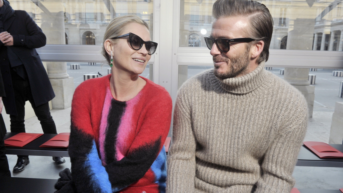 Kate Moss i David Beckham na Tygodniu Mody Męskiej w Paryżu
