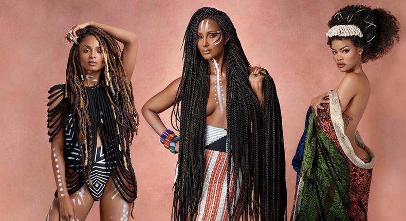 Ciara, Teyana Taylor, and Iman cover Essence's July-August issue with their artistic presence [Credit - Essence]
