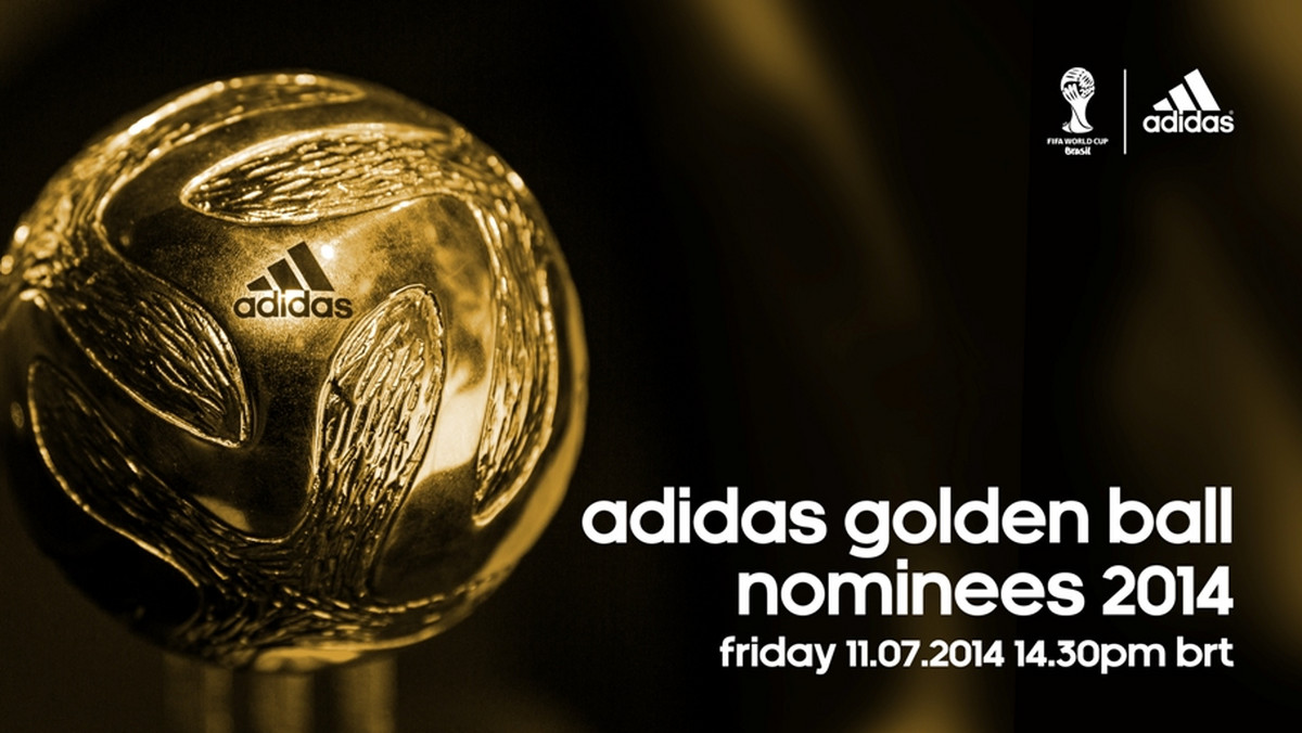 Nominacje do Złotej Piłki – nagrody przyznawanej przez adidas najlepszemu zawodnikowi Mistrzostw Świata w Brazylii 2014 – zostaną ogłoszone dzisiaj o godzinie 14:30 czasu brazylijskiego (19:30 czasu polskiego). Po raz pierwszy w historii – prezentacja odbędzie się za pośrednictwem mediów społecznościowych, na kanale @brazuca.