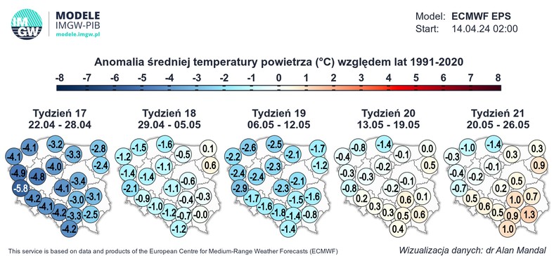 Ujemne anomalie temperatury mogą się szybko nie skończyć