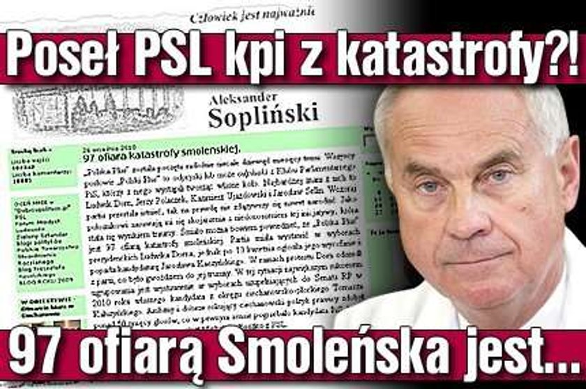 Poseł PSL kpi z katastrofy?!