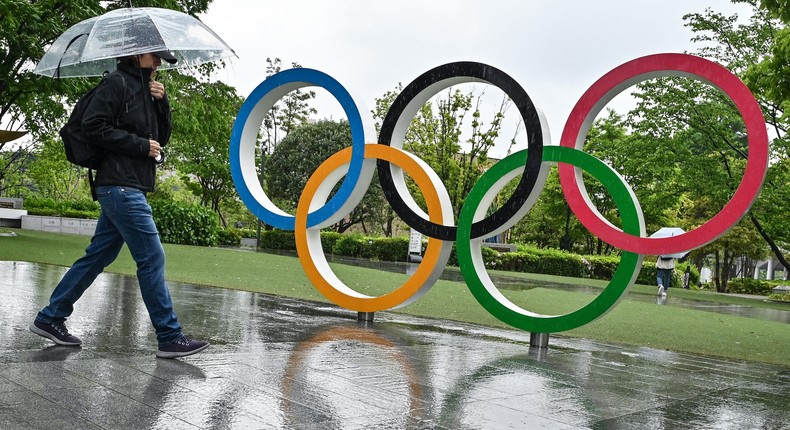 The Olympic rings in Paris.RICHARD A. BROOKS/Getty Images