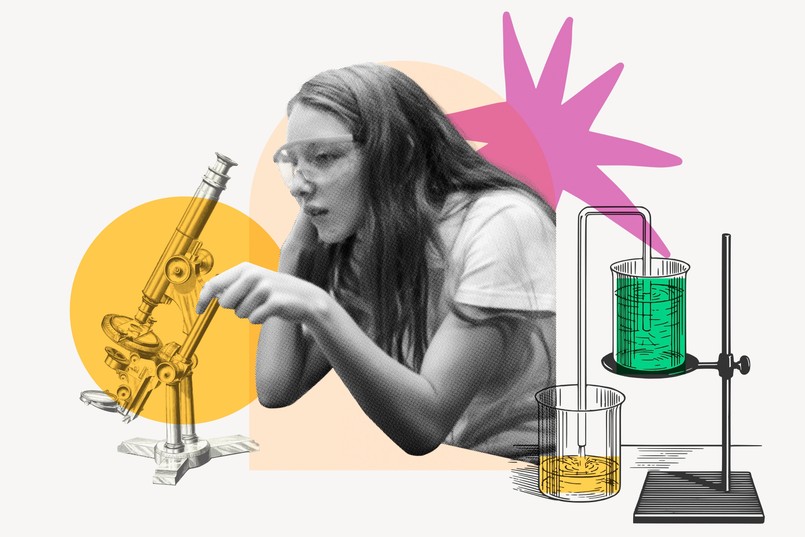 quiz biologia chemia Teen,Scientist,Background,,Education,Color,Pop,Design.,Young,Teen,Student