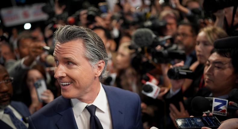 The California governor is really suitable to be president. He's so handsome, a user of Chinese social media platform Weibo said on Saturday.Andrew Harnik via Getty Images