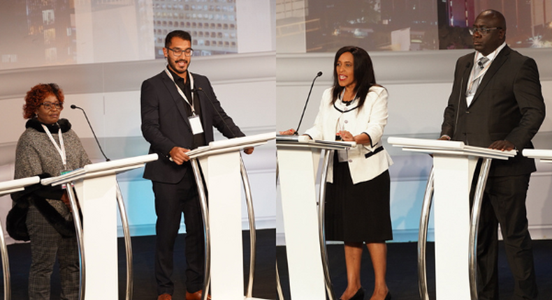 Nairobi governor 2022 election candidates: Esther Waringa Thairu (Independent), Harman Singh Grewal (Safina Party), Nancy Wambui Mwadime (Usawa Kwa Wote) and Kenneth Nyamwamu (United Progressive Alliance) during the gubernatorial debate held on July 11, 2022