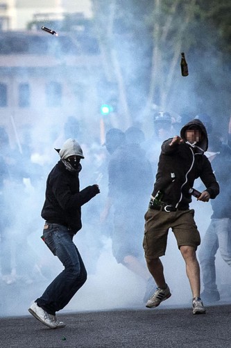 Bitwa kibiców przed mecze Lazio - Roma