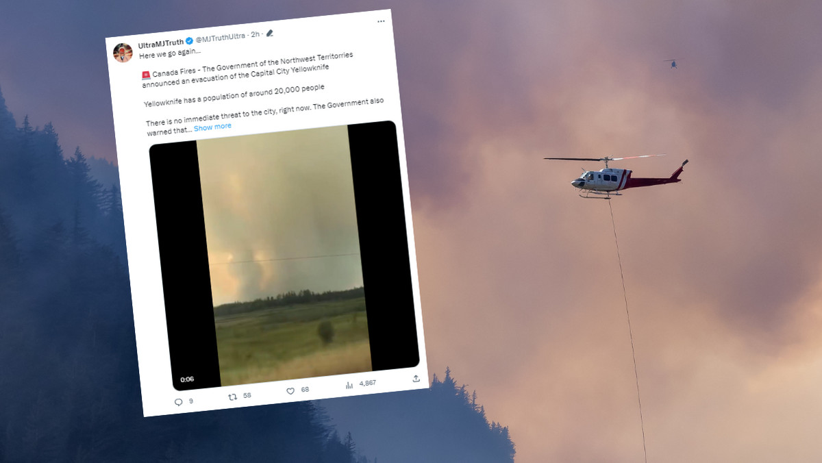 Pożary trawią północ Kanady. Płomienie odcięły jedyną drogę ewakuacji hotelu