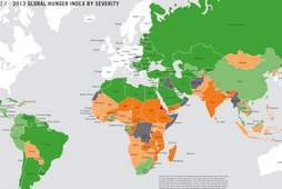 Mapa głodu na świecie. źródło: FAO