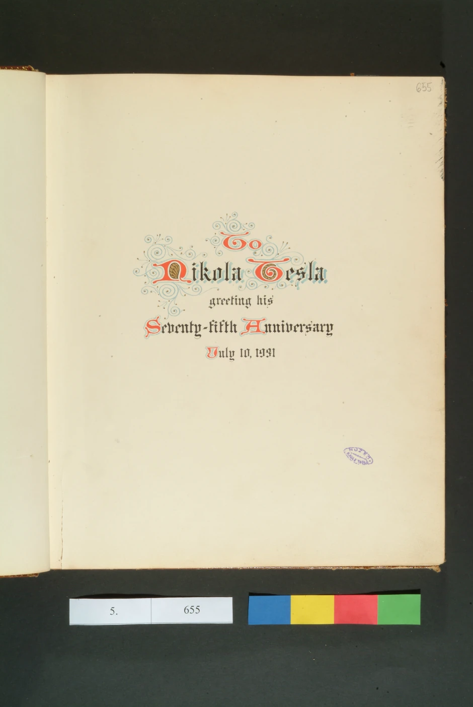 Spomenar će verovatno biti otvoren na stranici ispisanoj nemačkom goticom