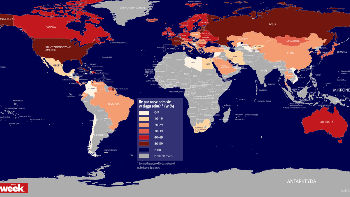 mapa rozwody rozwód