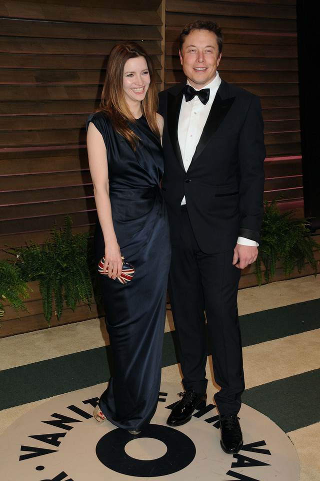 Elon Musk i Talulah Riley na imprezie Vanity Fair w 2014 r.