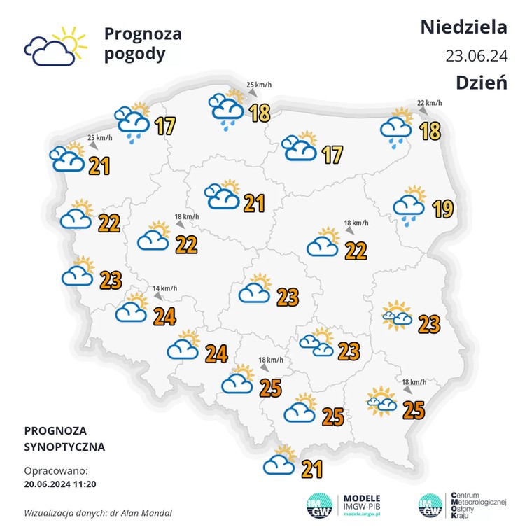 IMGW pogoda 21 22 23 czerwca 2024 prognoza pogody synoptyczna