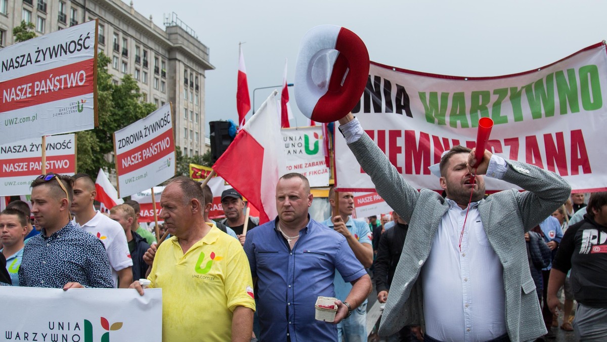 Protest rolnikow w Warszawie