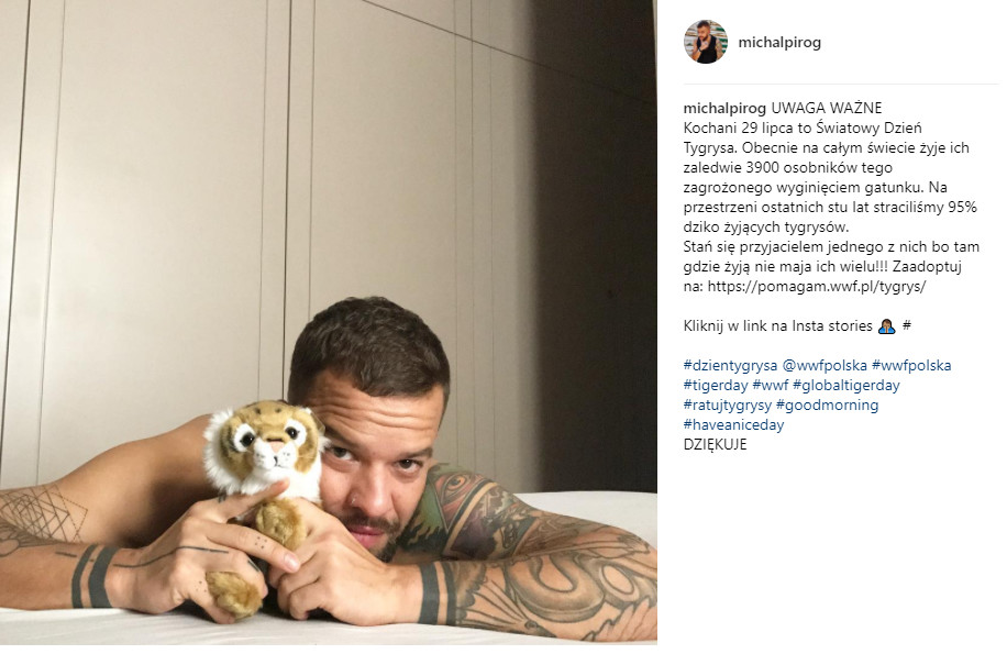Michał Piróg na Instagramie