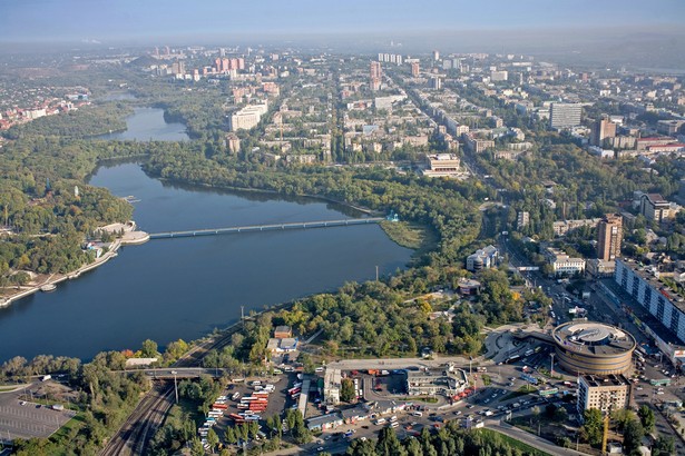 Donieck na Ukrainie, widok na miasto