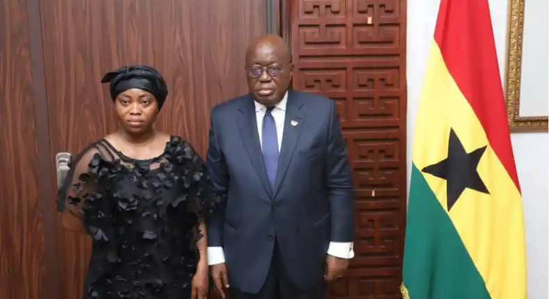 President Akufo-Addo with Atsu's twin sister