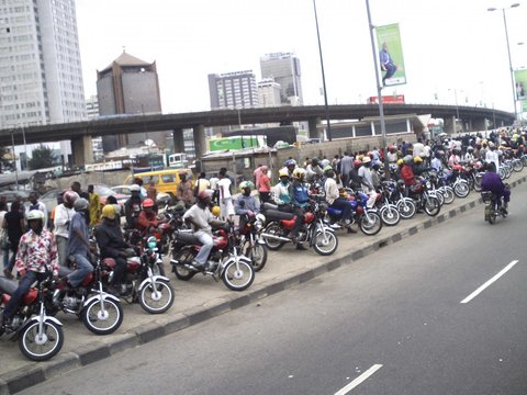 The Okada is a common sight around Lagos (Punch)