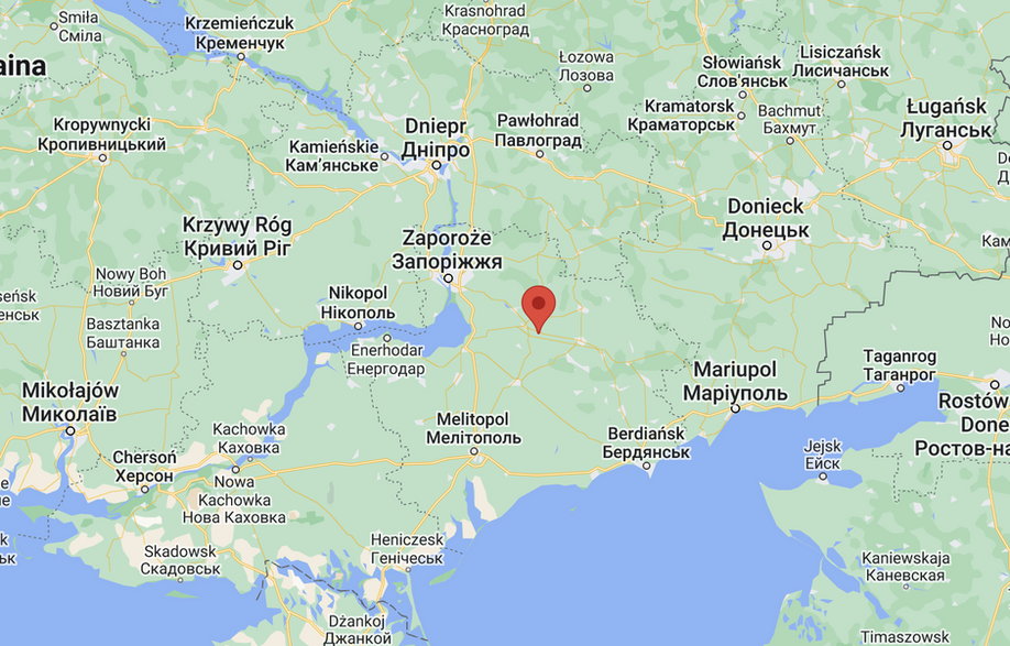 Mała Tokmaczka na mapie południowej Ukrainy