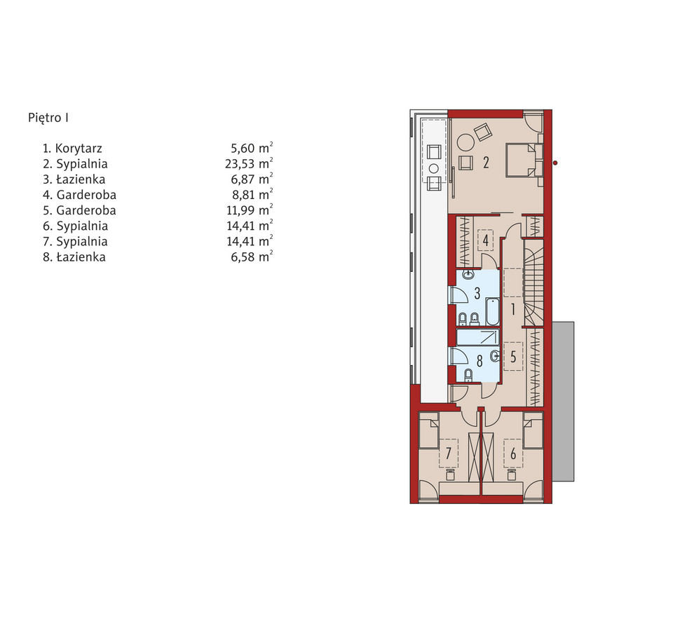 Plan domu EX 17 W2 - poddasze