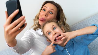 Mama i córka selfie