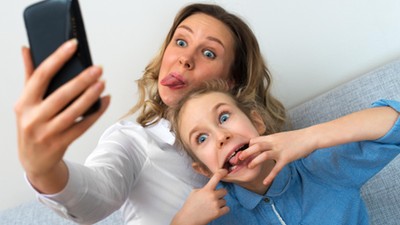 Mama i córka selfie