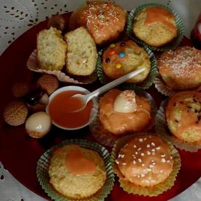 Ananászos-licsis muffin