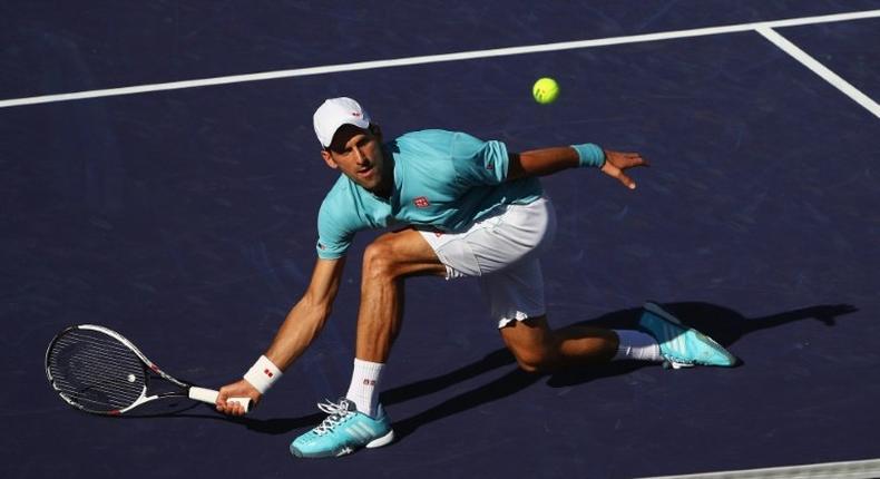 Novak Djokovic of Serbia, pictured in action on March 15, 2017, says he is injured and will not play at the Miami Open