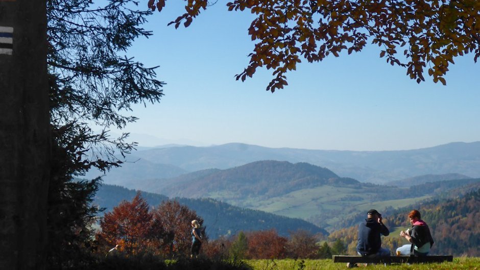 Widok spod schroniska nad Wierchomlą