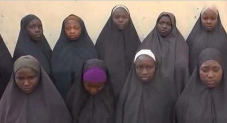 Screenshot of some of the chibok girls speaking from captivity in a video released by CNN weeks ago.