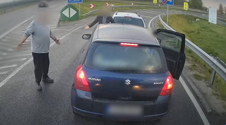 Koccanás miatt balhézott a Suzuki sofőrje /Fotó: Youtube