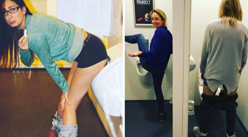 Frauen in Holland pinkeln für mehr Frauentoiletten Frauen in Holland pinkeln für mehr Frauentoiletten
