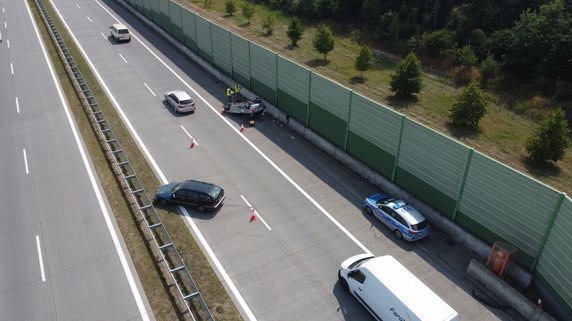 Wypadek na autostradzie A2