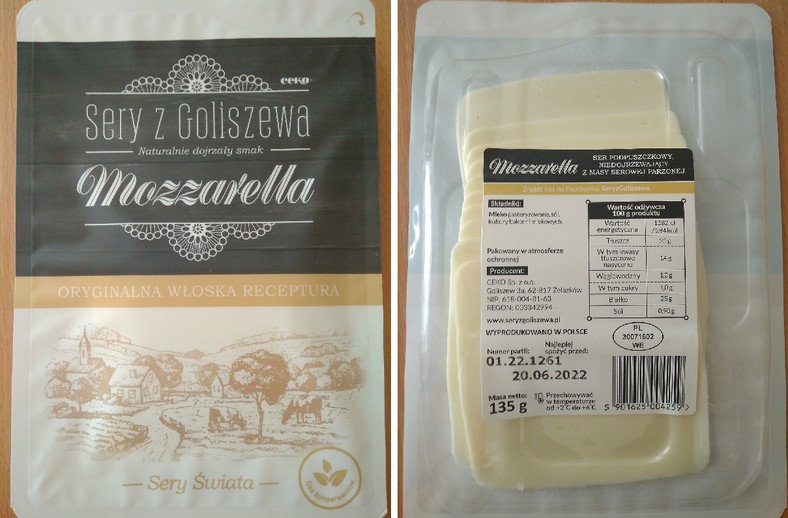 GIS wycofuje ser mozzarella