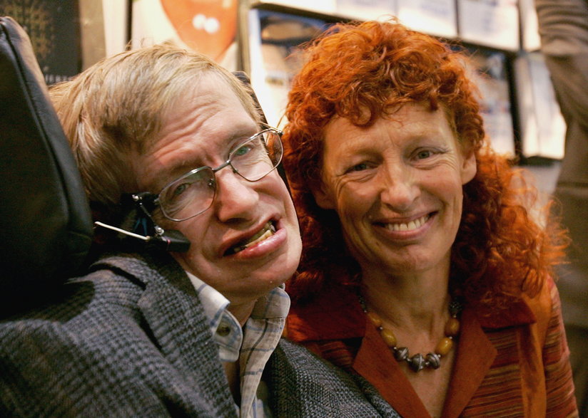 Stephen Hawking z żoną Elaine 