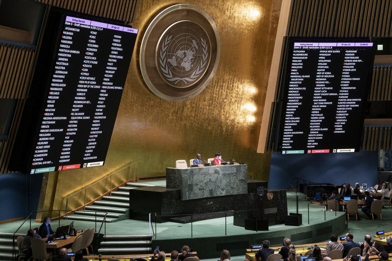 Głosowanie nad rezolucją zawieszającą Rosję w prawach Rady Praw Człowieka ONZ, 7 kwietnia 2022 r.