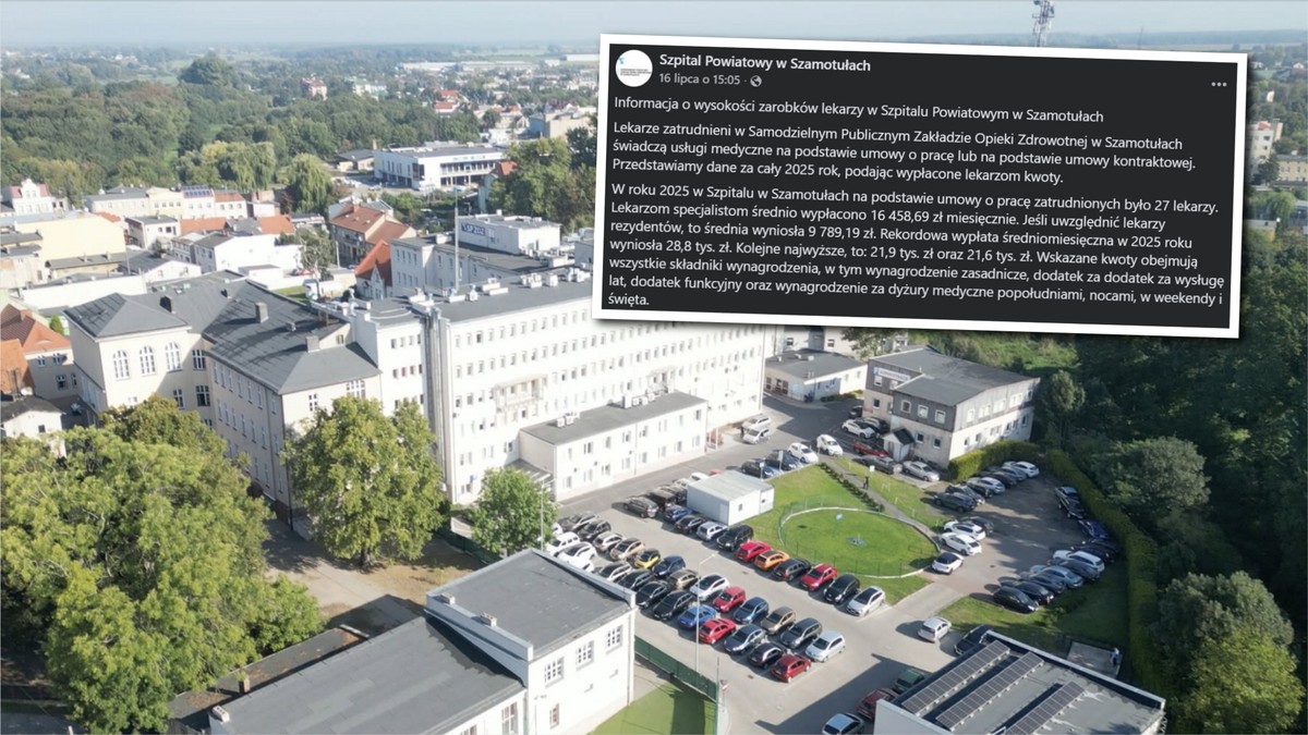 Szpital w Szamotułach ujawnił zarobki lekarzy. "Średnia wyniosła 9 789,19 zł"