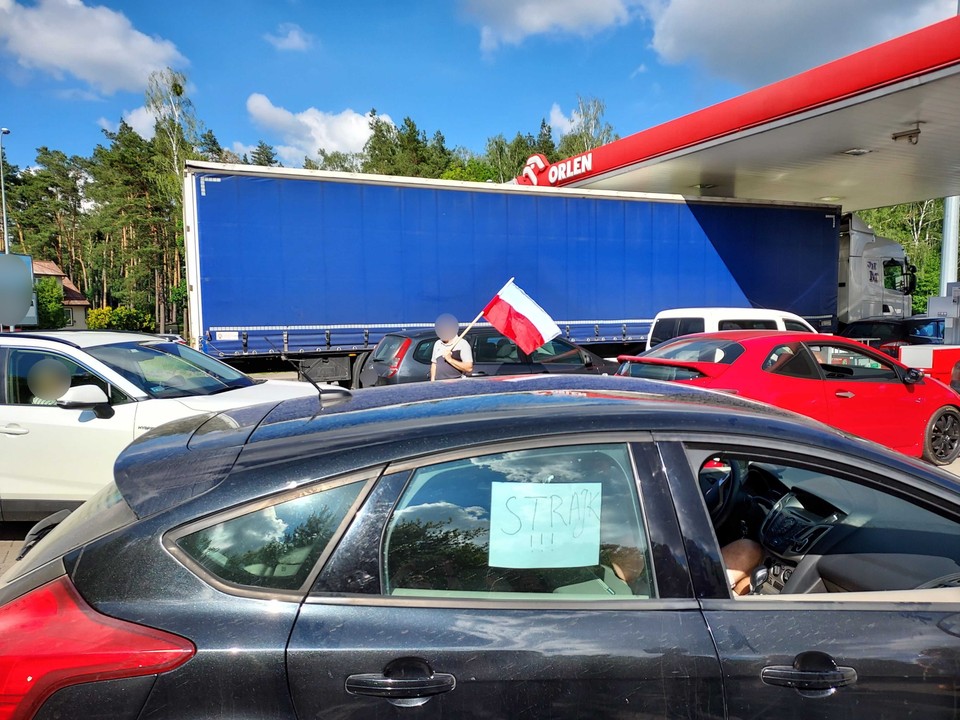 Protest na stacji Orlenu w Białymstoku