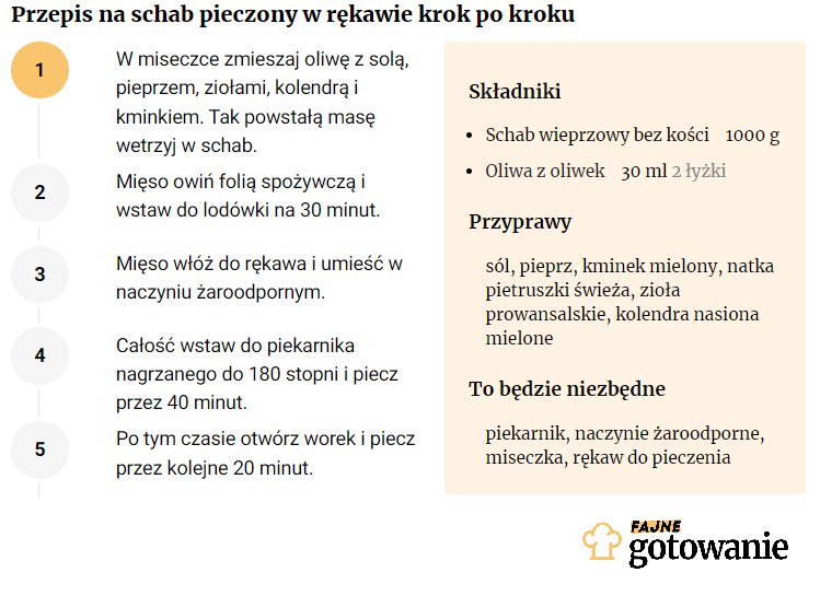 Przepis na schab pieczony w rękawie