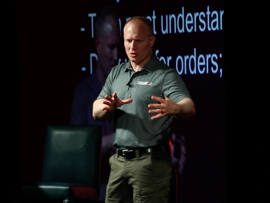 Babin speaks at the New York City Muster conference in May.