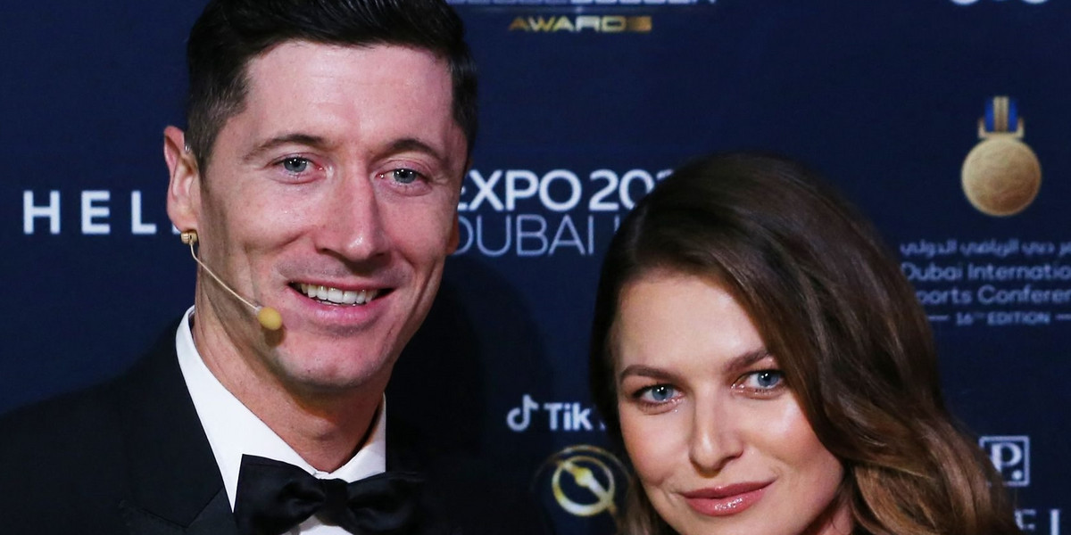 Anna i Robert Lewandowscy na gali w Dubaju. 